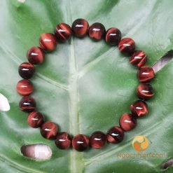Vòng Tay Đá Mắt Hổ Đỏ Nâu 8 ly - vòng phong thủy