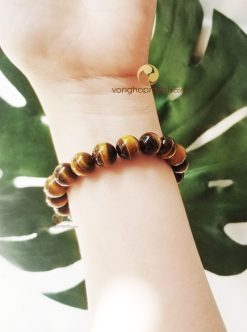 Vòng Đá Mắt Hổ Vàng Nâu 10 ly cho nữ - vòng phong thủy