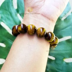 Vòng Mắt Hổ Nâu Vàng 16 ly - vòng đá phong thủy