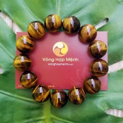 Vòng Đá Mắt Hổ Nâu Vàng 16 ly - vòng phong thủy vonghopmenh