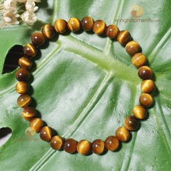 Vòng Tay Đá Mắt Hổ Nâu Vàng 6 ly - vòng tay phong thủy