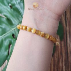 Vòng Đá Mắt Hổ Vàng 6 ly - vòng tay phong thủy cho nữ mệnh hỏa và mệnh thổ