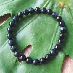 Vòng Tay Đá Mắt Hổ Xanh Đen (Đá mắt chim ưng) 6 ly - vòng phong thủy cho nữ mệnh mộc và thủy