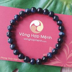 Vòng Đá Mắt Hổ Xanh Đen (Đá mắt chim ưng) 6 ly - vòng tay phong thủy vonghopmenh