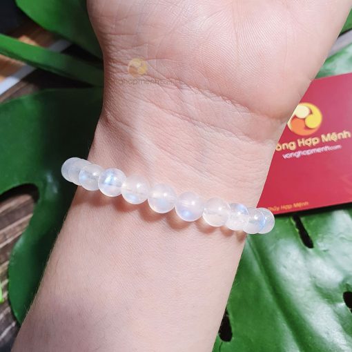 Vòng Đá Mặt Trăng Trắng 6 ly - vòng tay phong thủy