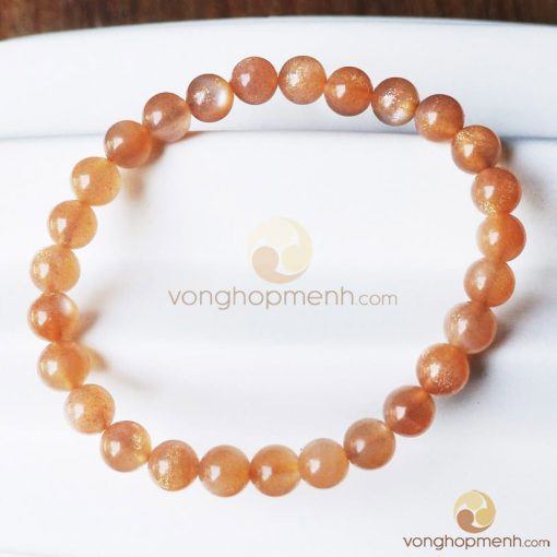 Vòng tay Đá mặt trời (Sunstone) 6 ly - vòng tay phong thủy