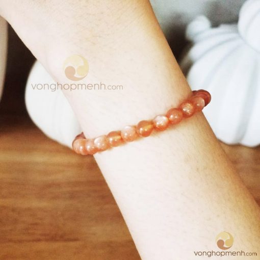 Vòng Đá mặt trời (Sunstone) 6 ly - vòng phong thủy