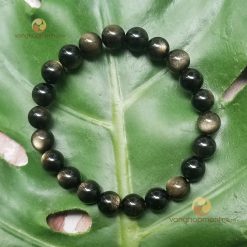 Vòng Tay Đá Núi Lửa Obsidian Ánh Nâu 8 ly - Vòng tay phong thủy