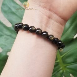 Vòng Tay Đá Obsidian Ánh Nâu 8 ly - Vòng đá phong thủy