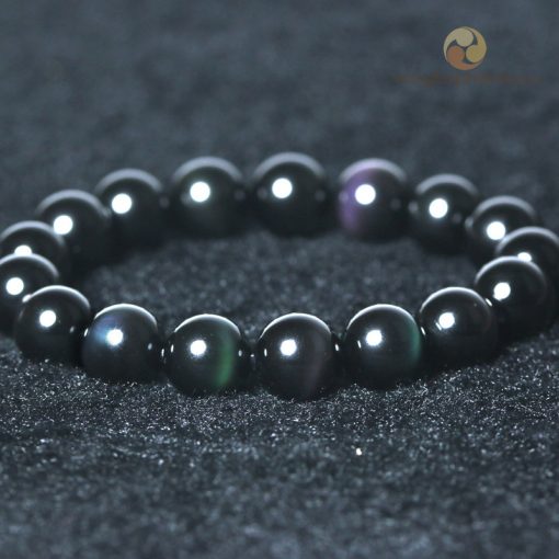 Vòng Đá Núi Lửa Obsidian Đa Sắc 10 ly - Vòng tay phong thủy