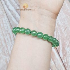 Vòng Đá Thạch Anh Dâu Tây Xanh 8 ly - vòng tay phong thủy cho nữ mệnh mộc