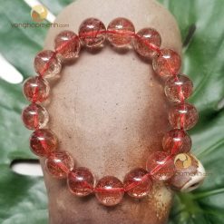 Vòng Tay Đá Thạch Anh Tóc Đỏ 12 ly, chuẩn 6A