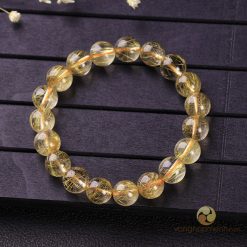 Vòng Thạch Anh Tóc Vàng 10 ly, chuẩn 6A - vòng đá phong thủy
