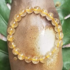 Vòng Tay Đá Thạch Anh Tóc Vàng 8 ly, chuẩn 4A - vòng phong thủy cho nữ mệnh Kim