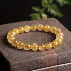Vòng Tay Đá Thạch Anh Tóc Vàng 8 ly, chuẩn 5A - Vòng tay phong thủy
