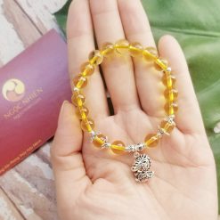 Vòng Thạch Anh Vàng 8 ly mix charm bạc Tuổi Thìn - vòng tay phong thủy ngocnhien